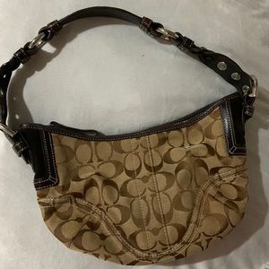 Brown little shoulder bag, Coach, cute, retro.